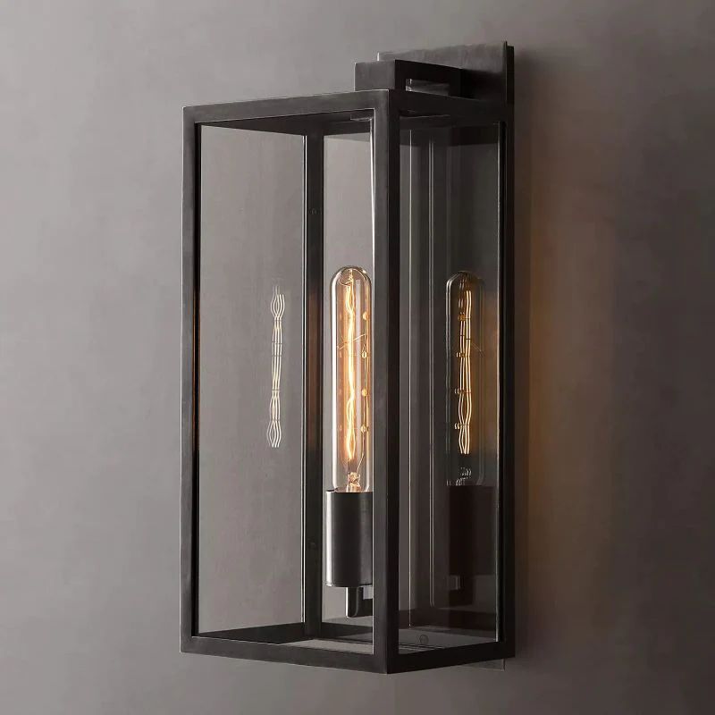 Backman Outdoor Square Lantern Bedroom Wall Sconce 18"