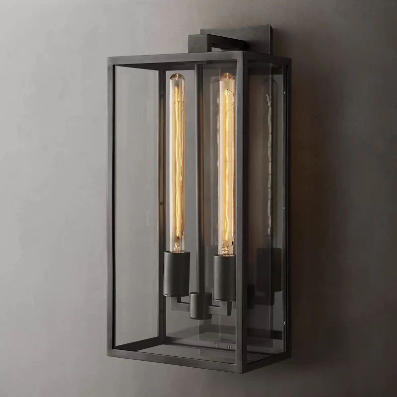 Backman Outdoor Square Lantern Bedroom Wall Sconce 21"