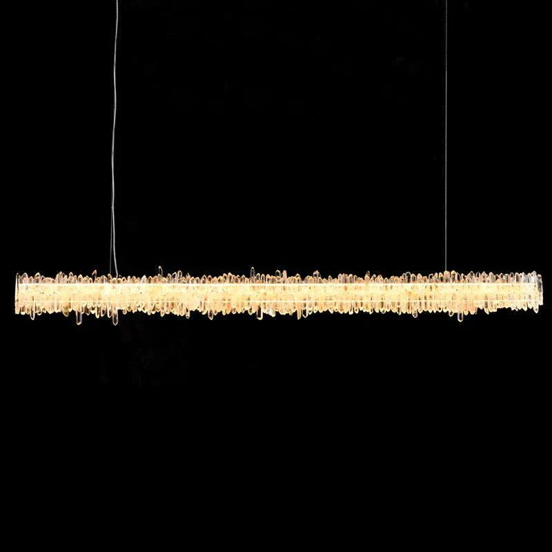 Cervine Rock Crystal Linear Chandelier