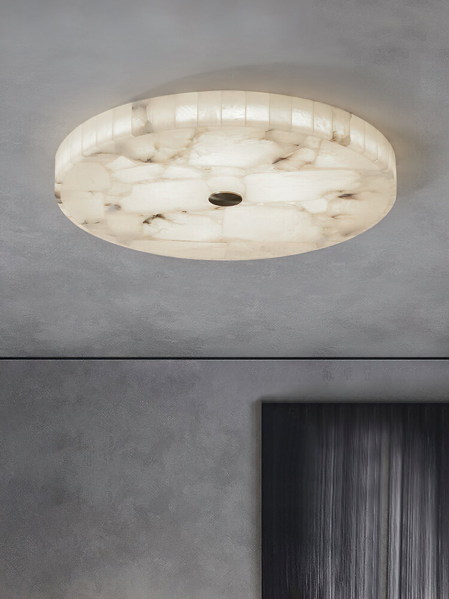 Round Mosaic Alabaster Ceiling Lamp