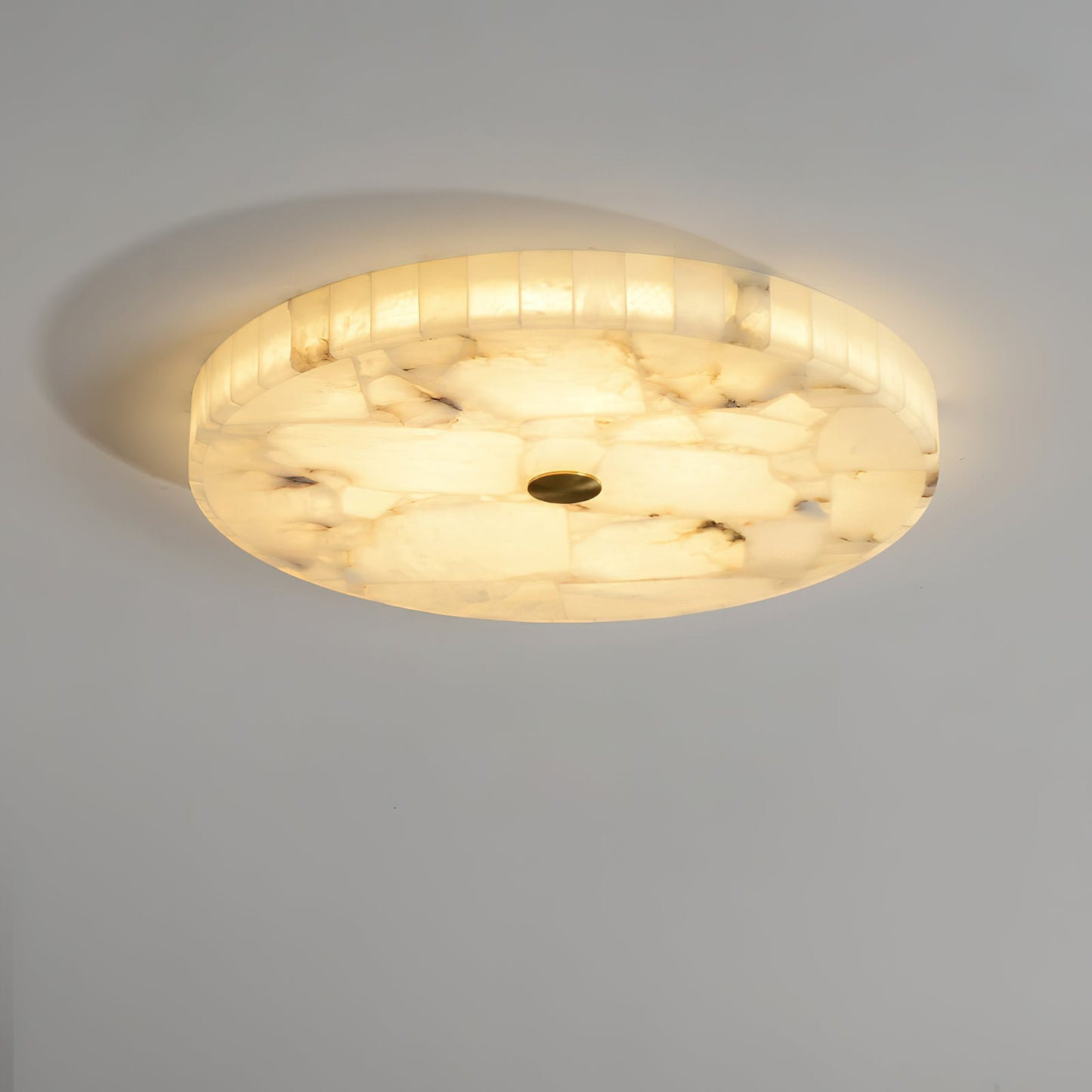 Round Mosaic Alabaster Ceiling Lamp