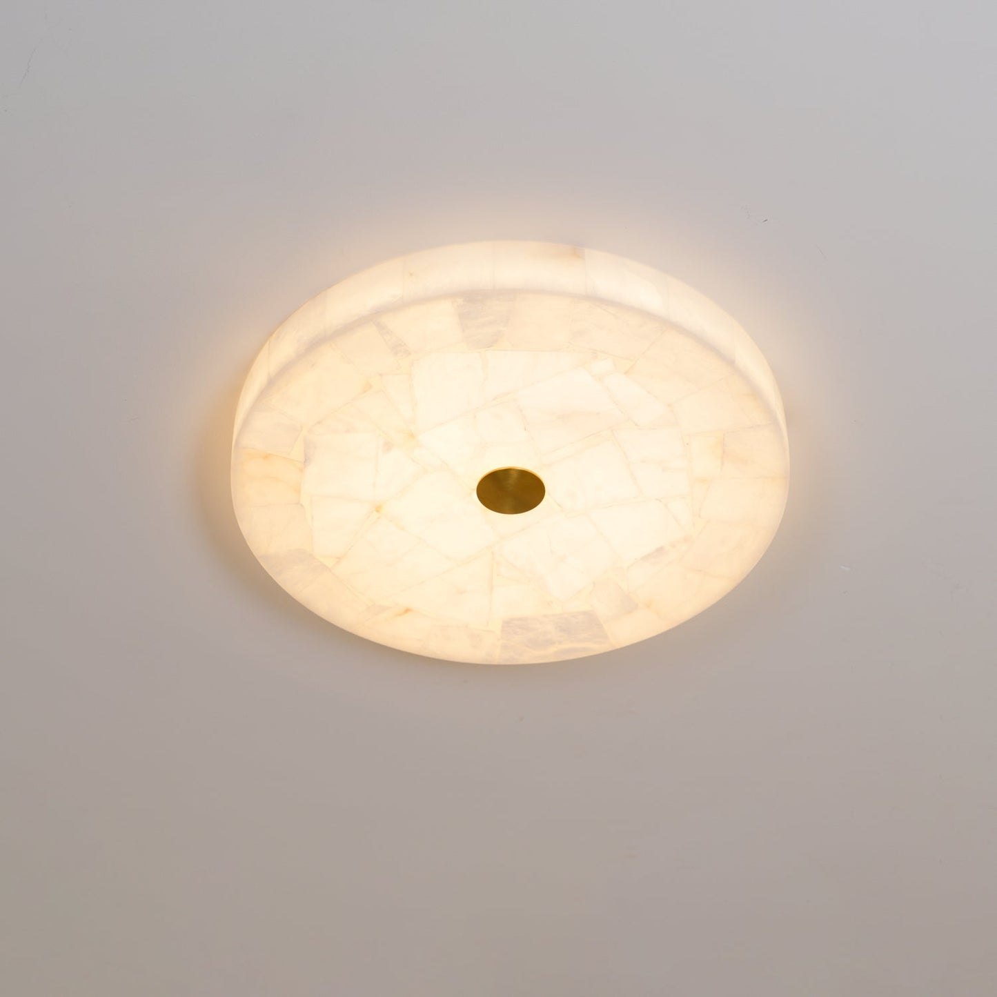 Round Mosaic Alabaster Ceiling Lamp