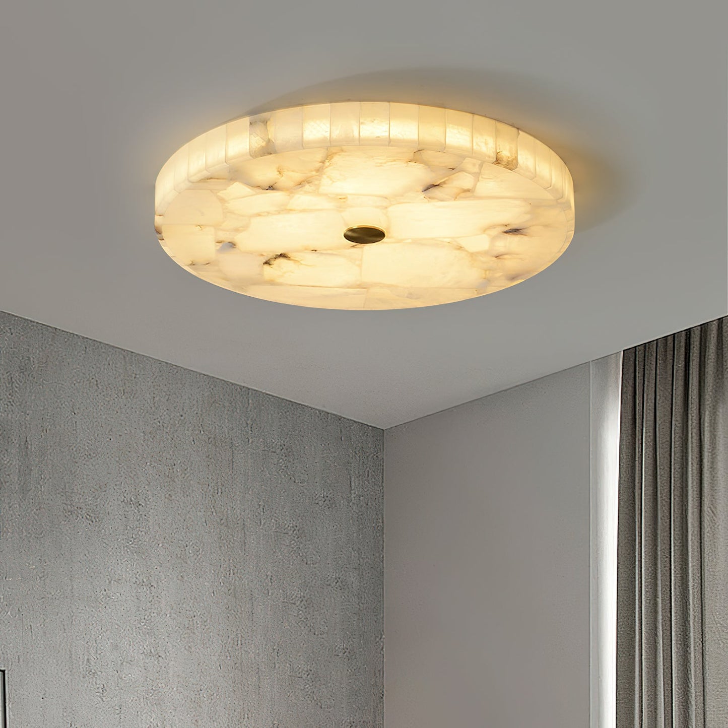 Round Mosaic Alabaster Ceiling Lamp