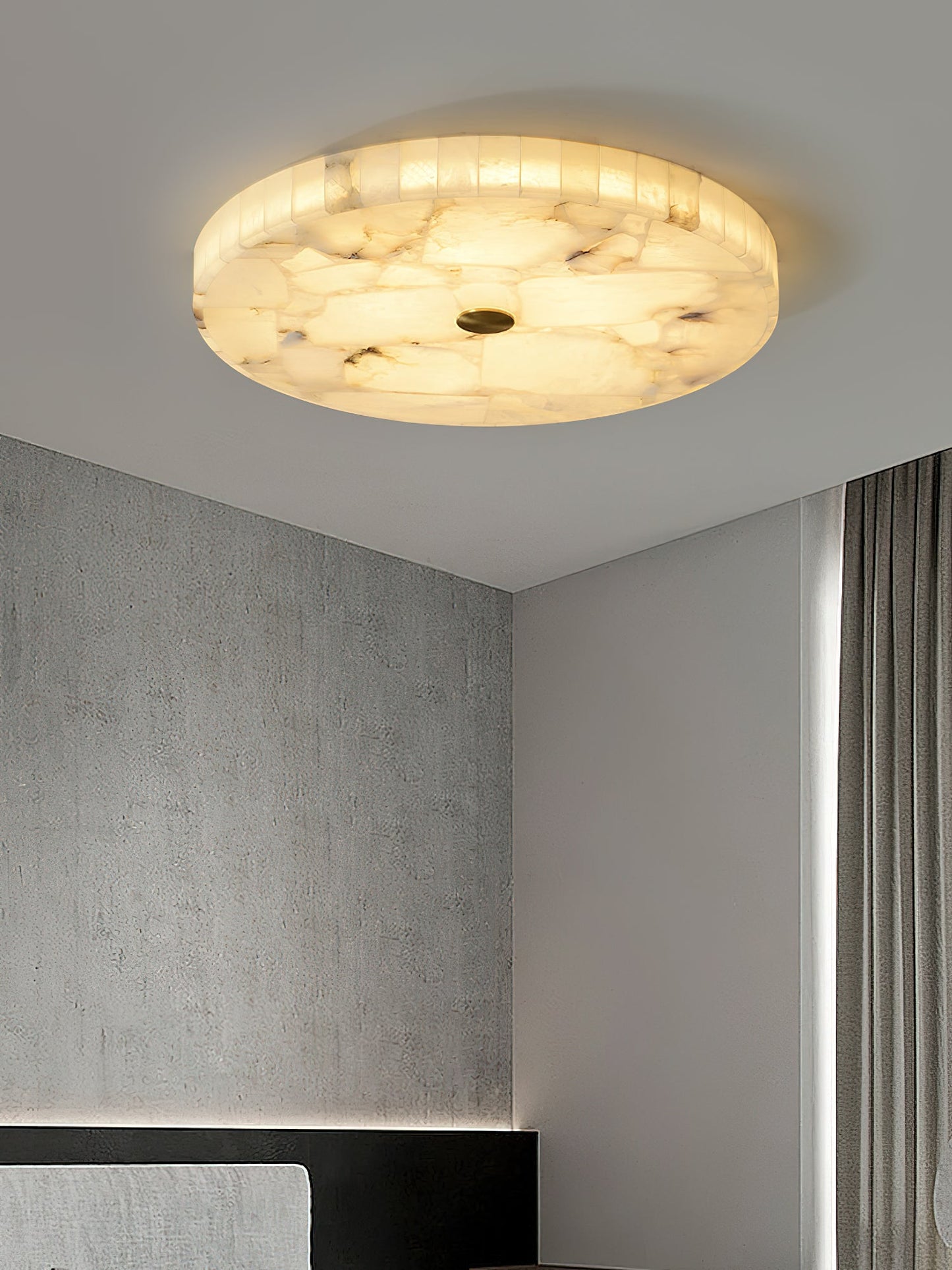 Round Mosaic Alabaster Ceiling Lamp