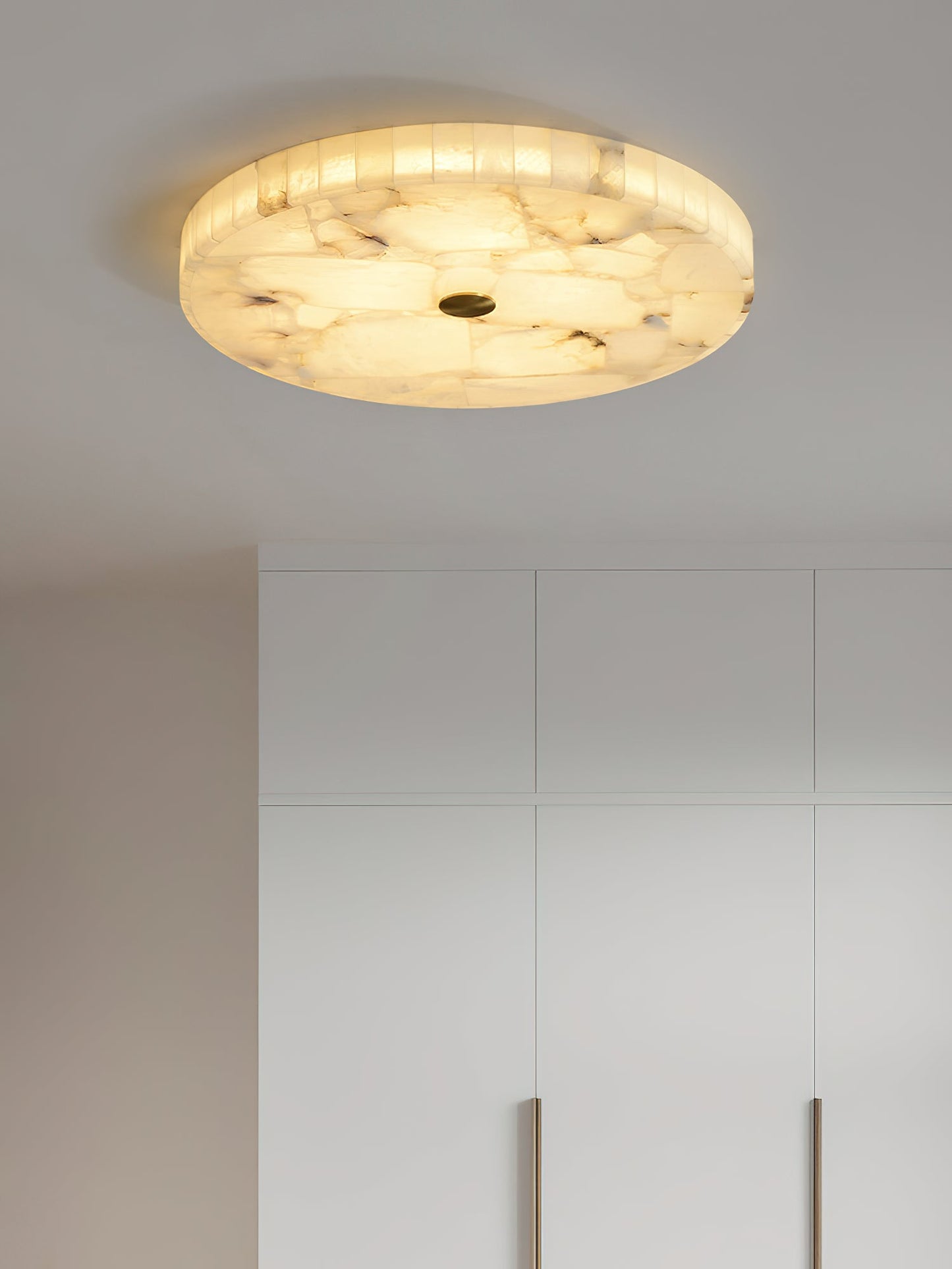 Round Mosaic Alabaster Ceiling Lamp