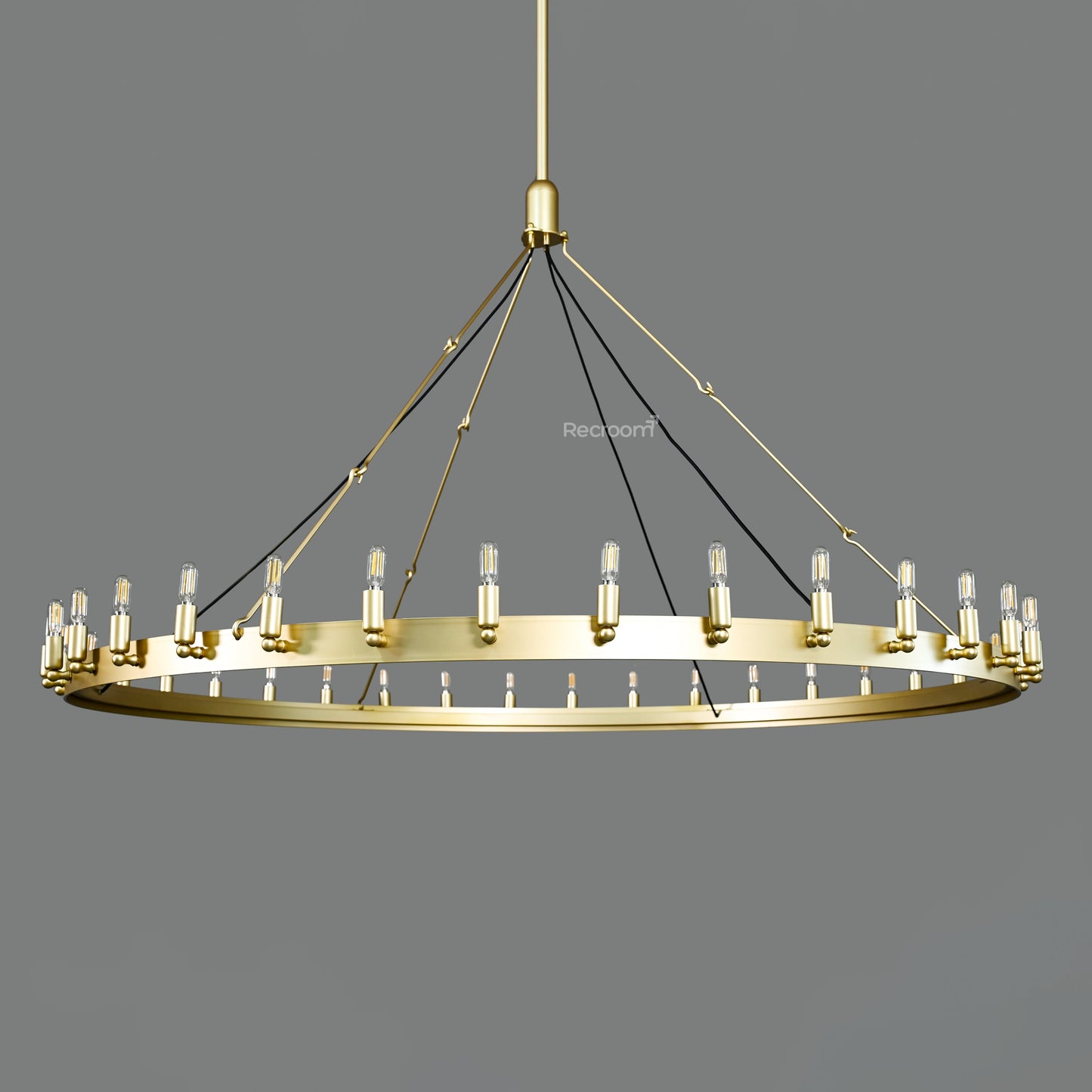 Caminon Vintage Filament Round Chandelier 71"