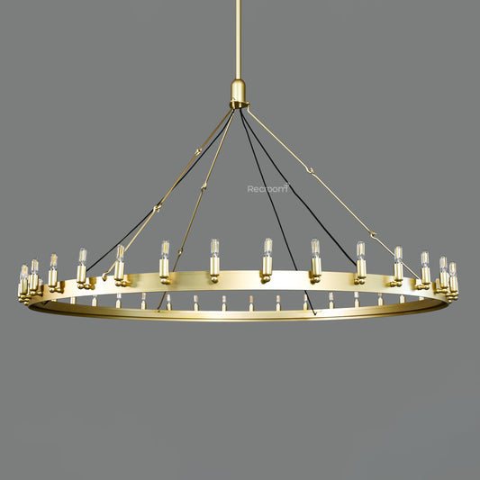 Caminon Vintage Filament Round Chandelier 71"