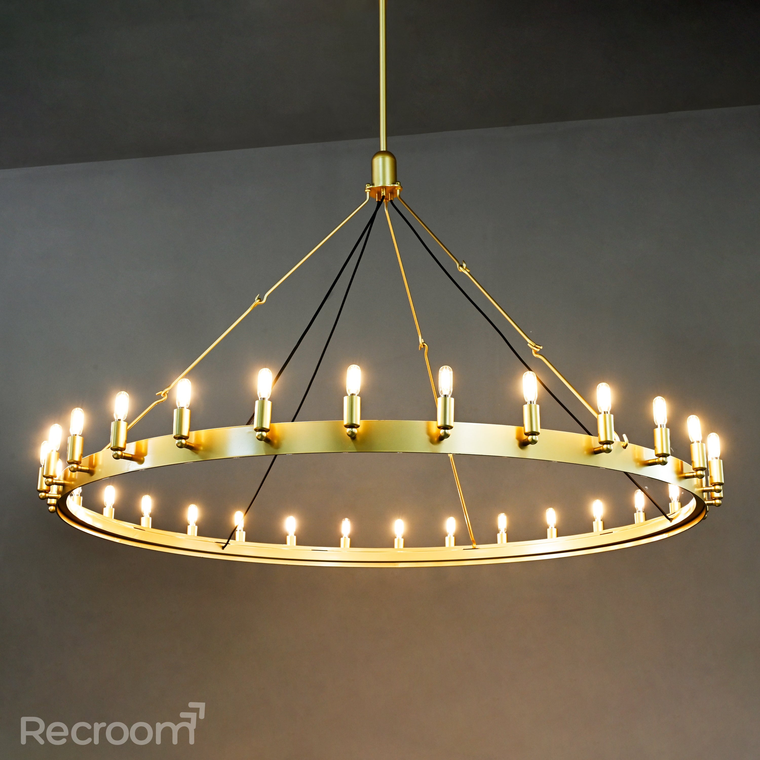 Caminon Vintage Filament Round Chandelier 63"