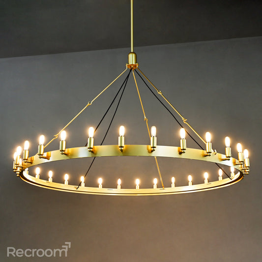Caminon Vintage Filament Round Chandelier 63"