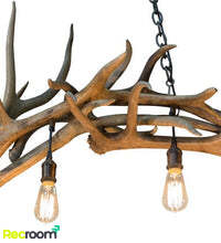 69" Long Antlers Elk 8 Light Oblong Chandelier