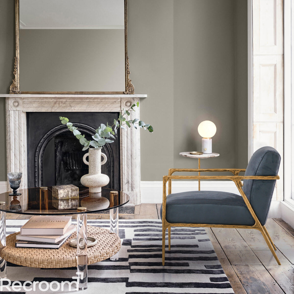 Thaddeo Retro Silver Iron Frame Track Armchair