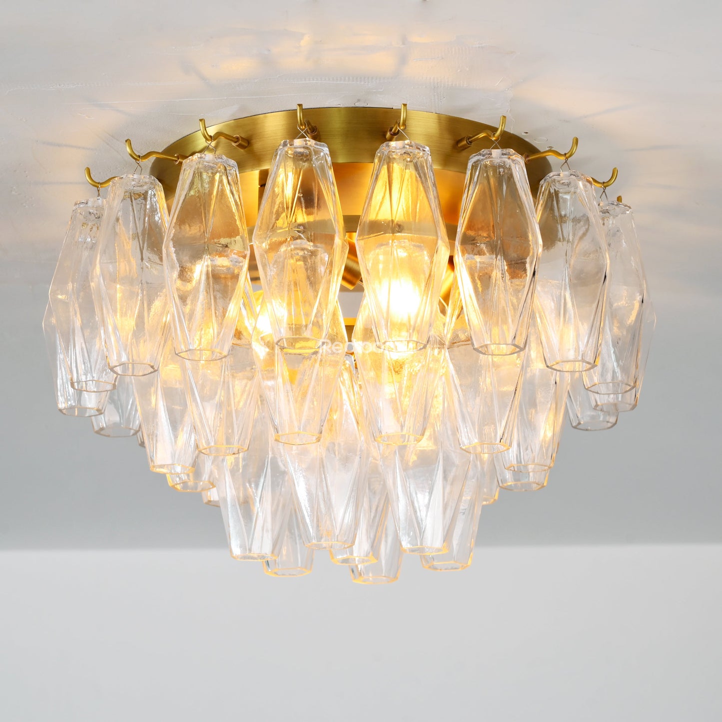 Chia Glass Round Flush Mount 17"