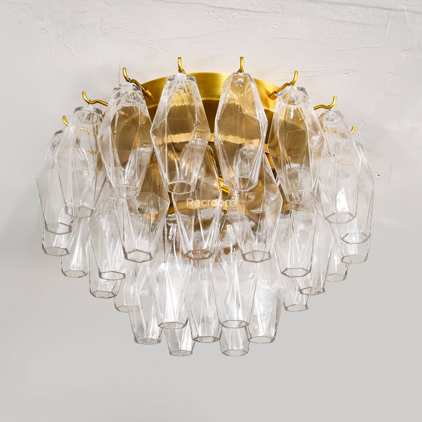 Chia Glass Round Flush Mount 17"