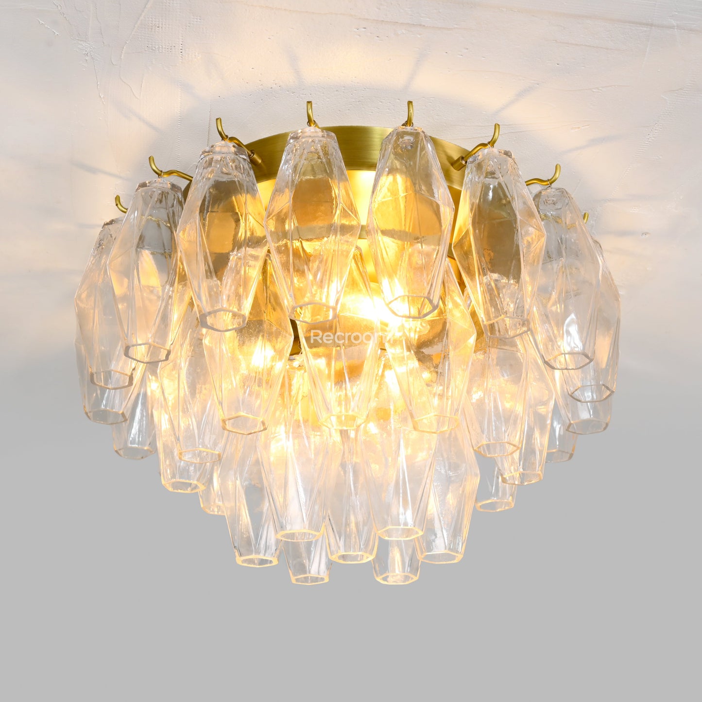 Chia Glass Round Flush Mount 17"