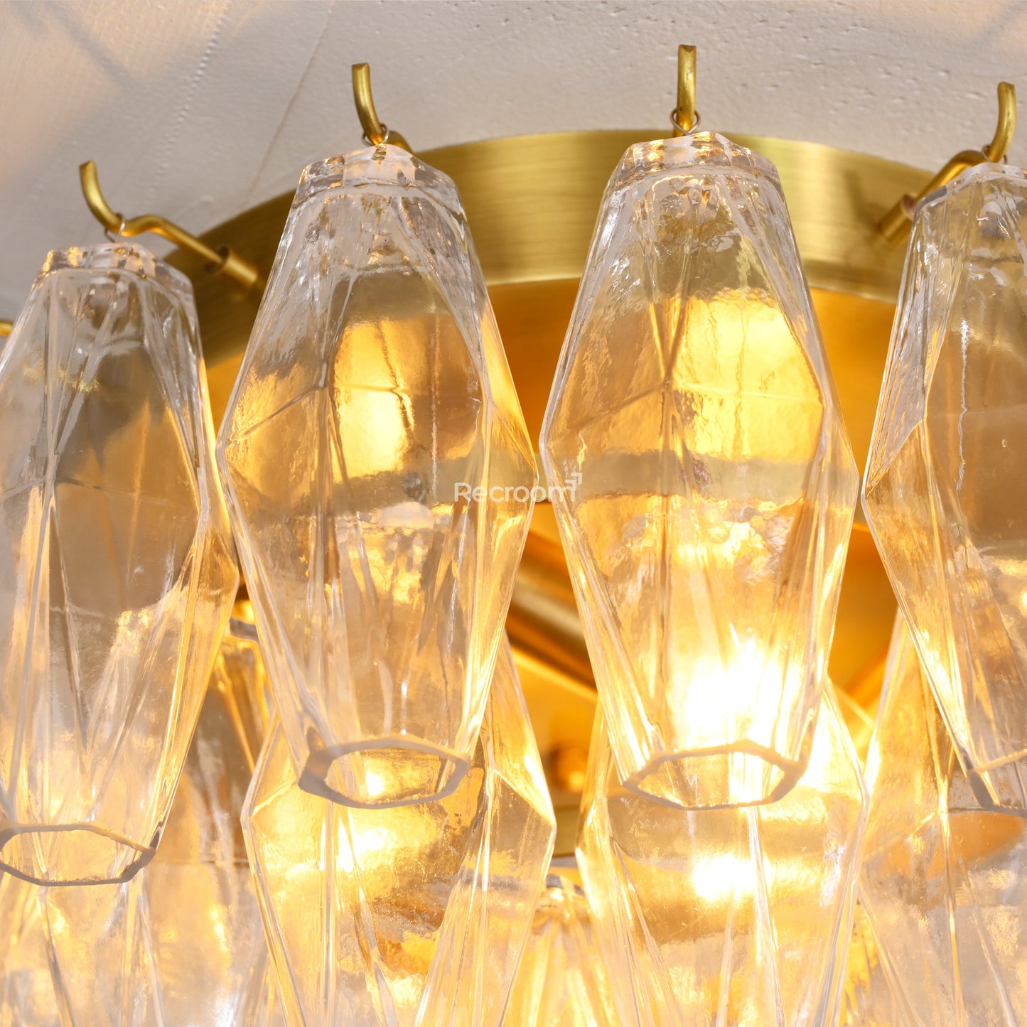 Chia Glass Round Flush Mount 17"