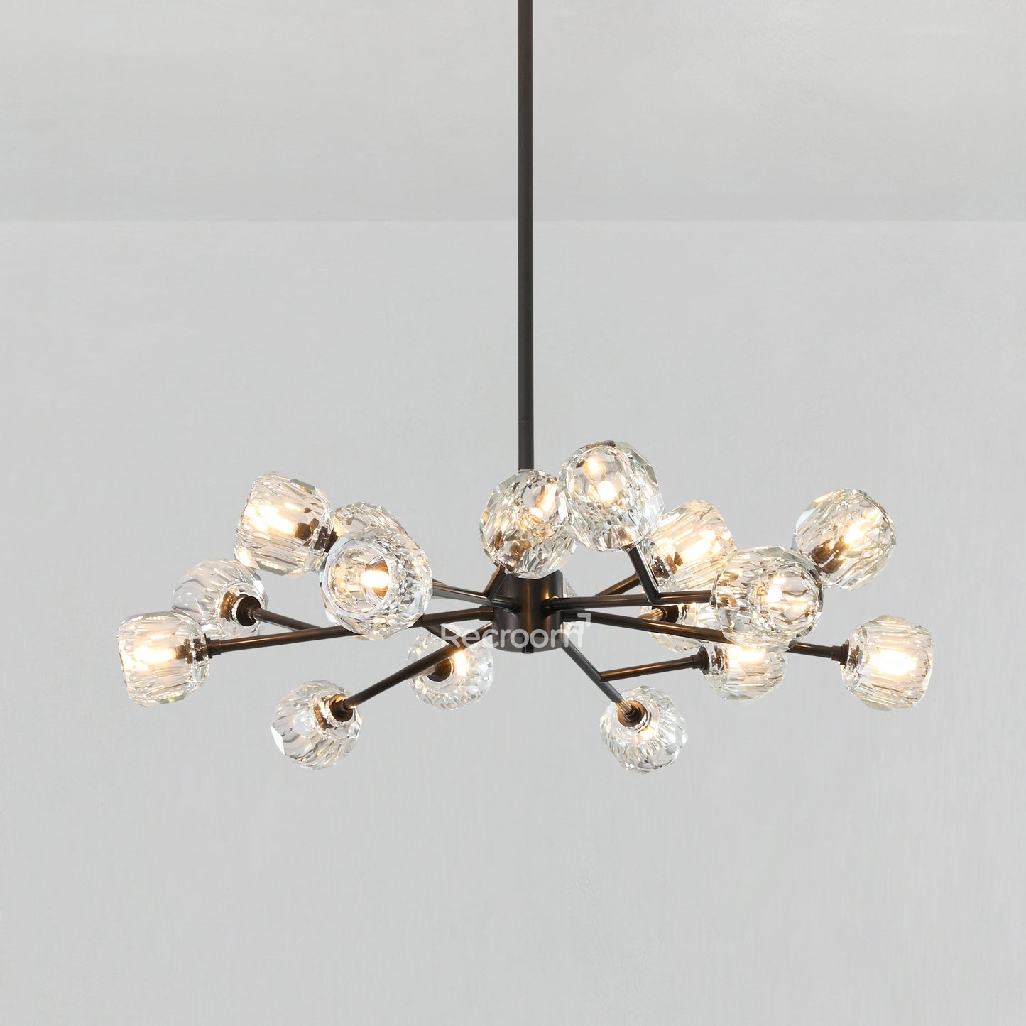 Boulew Crystal Glass Round Chandelier 36"