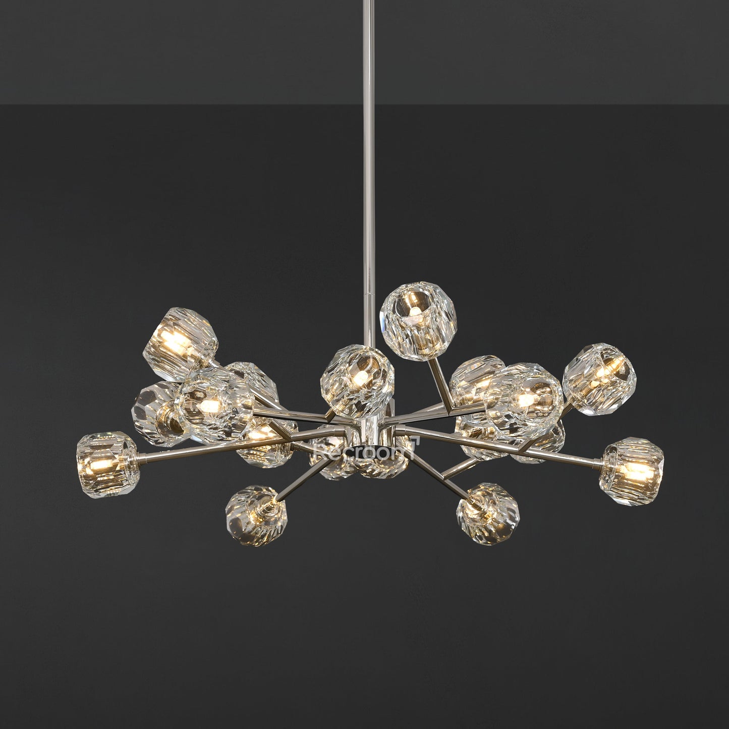 Boulew Crystal Glass Round Chandelier 36"
