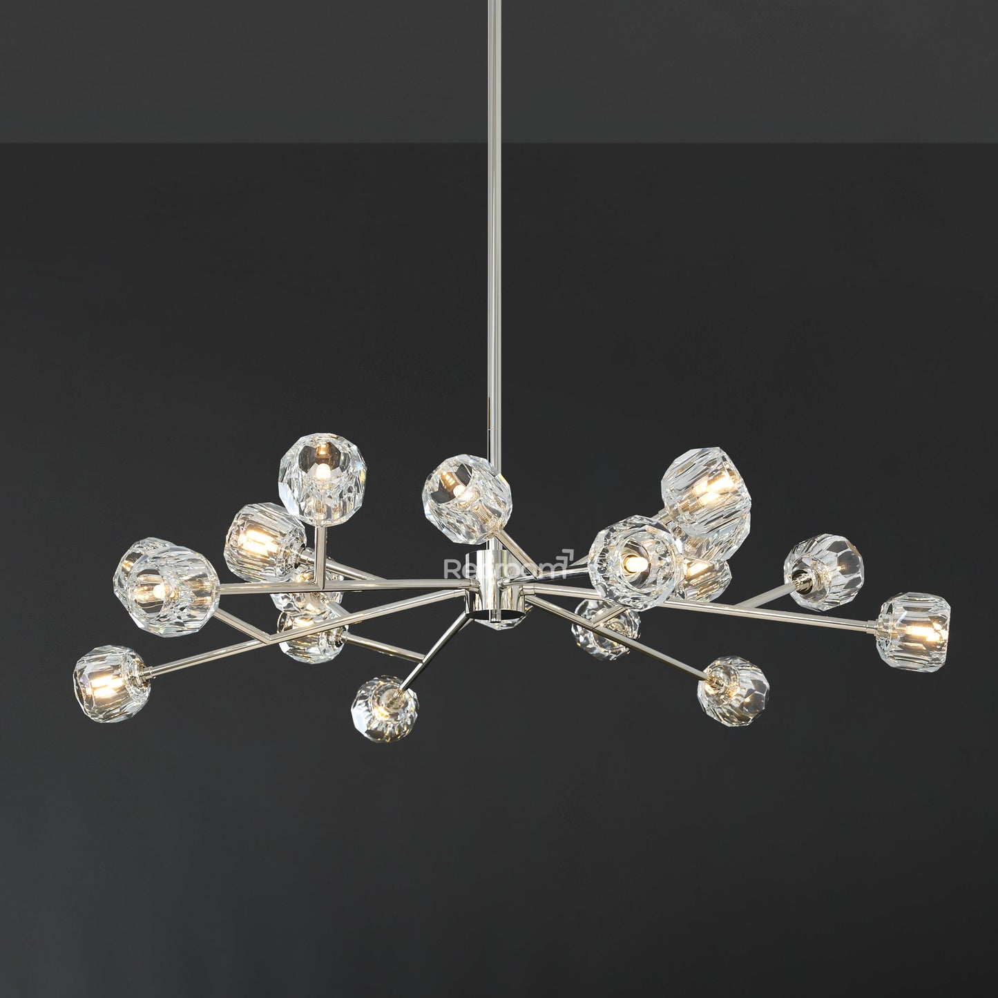 Boulew Crystal Glass Round Chandelier 48"