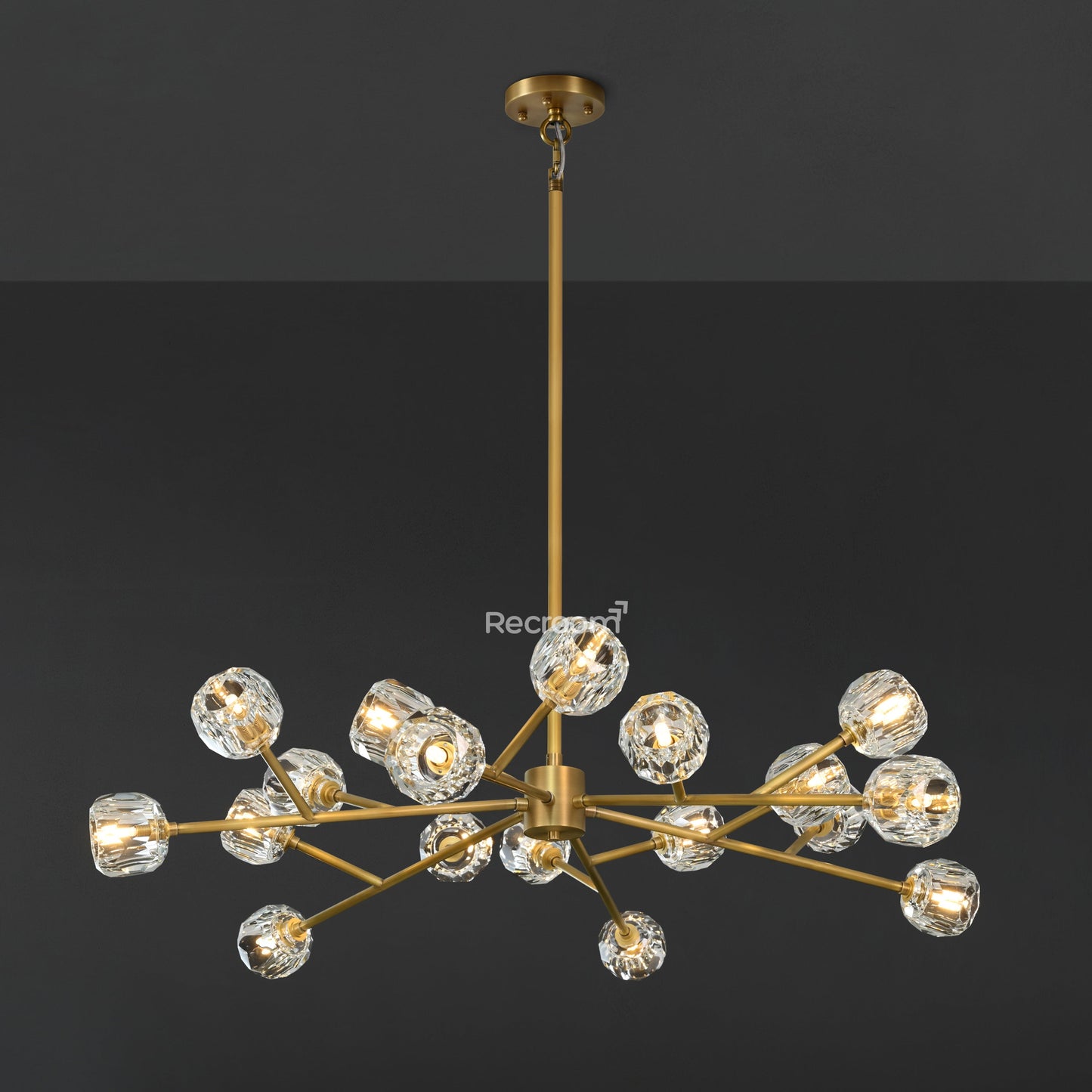 Boulew Crystal Glass Round Chandelier 48"