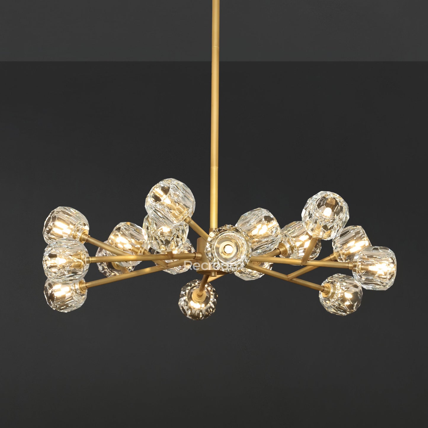 Boulew Crystal Glass Round Chandelier 36"