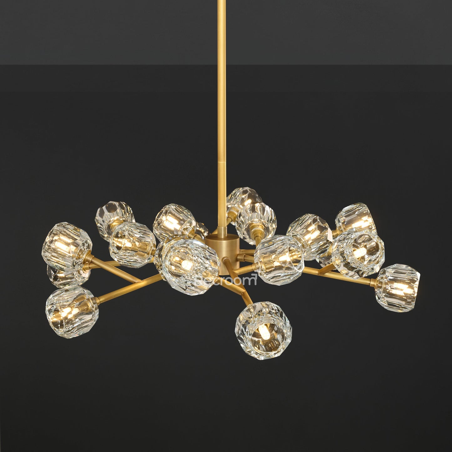 Boulew Crystal Glass Round Chandelier 36"