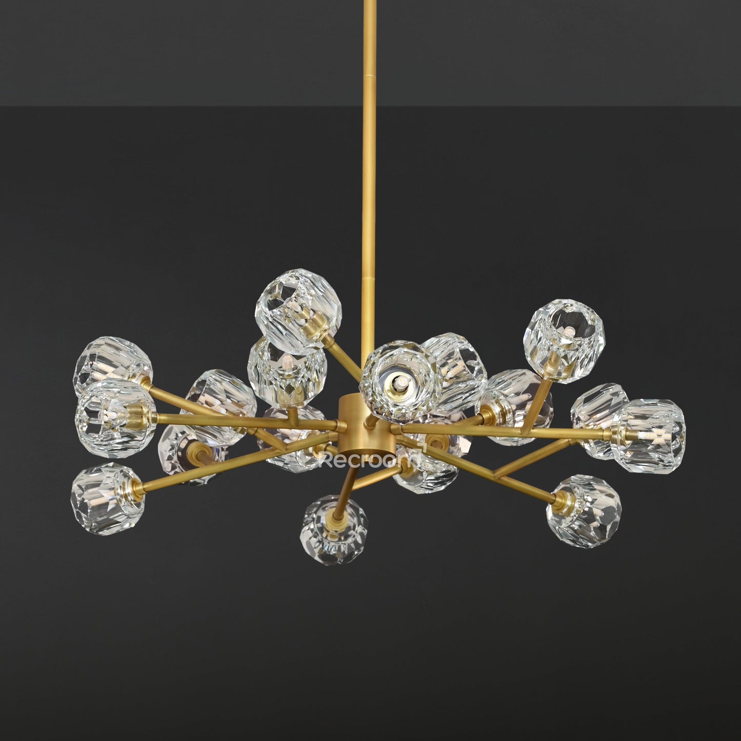 Boulew Crystal Glass Round Chandelier 36"