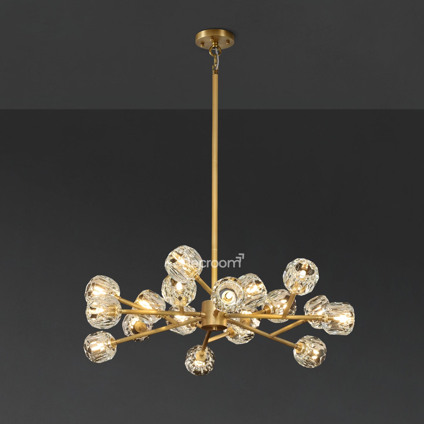 Boulew Crystal Glass Round Chandelier 36"