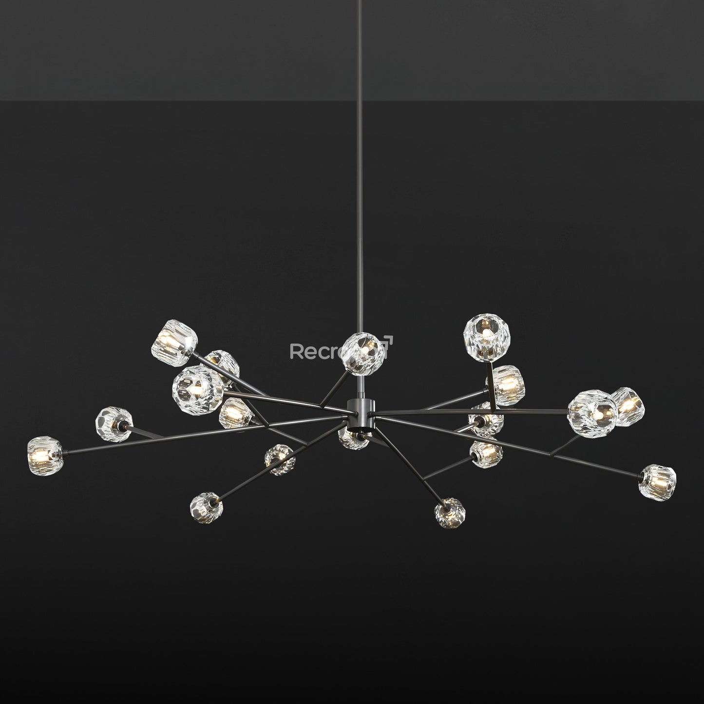 Boulew Crystal Glass Round Chandelier 72"