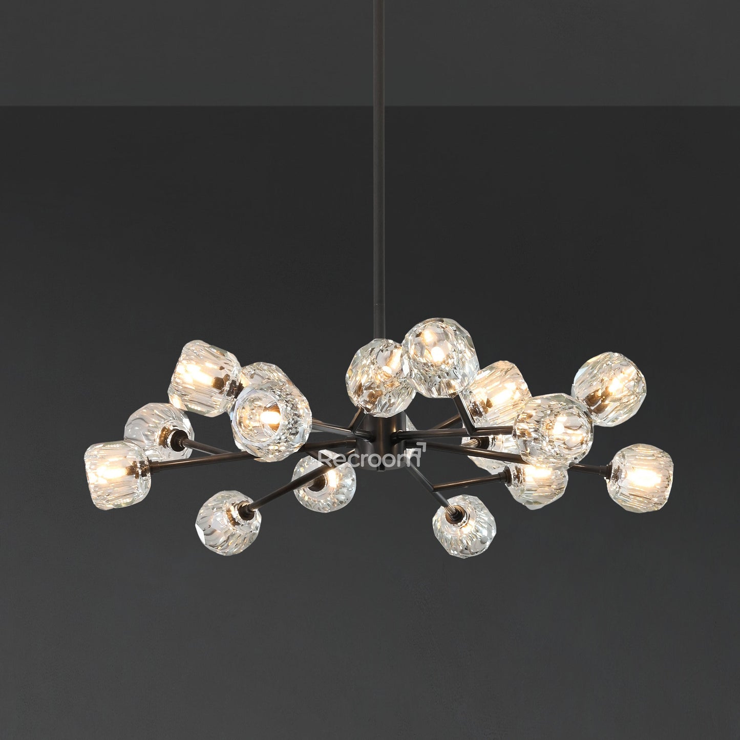 Boulew Crystal Glass Round Chandelier 36"