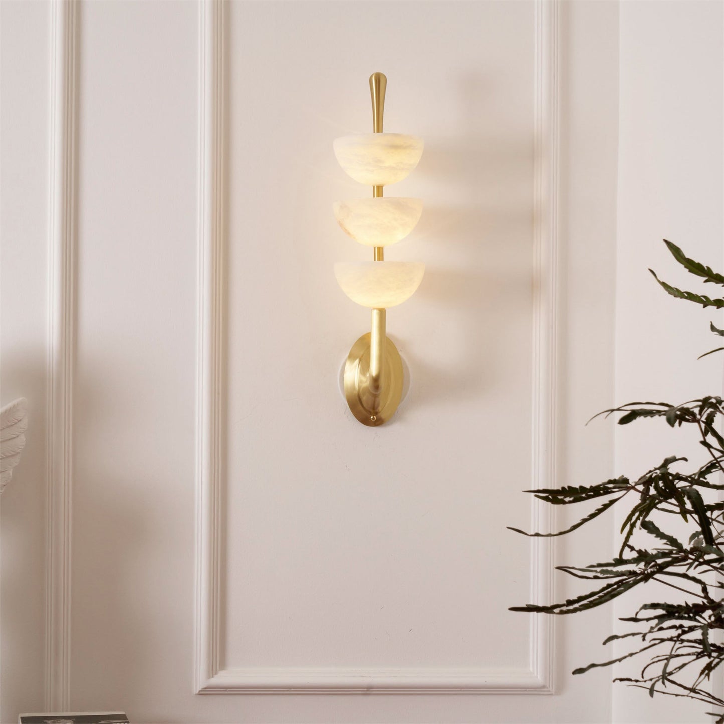 Triple Alabaster Wall Lamp