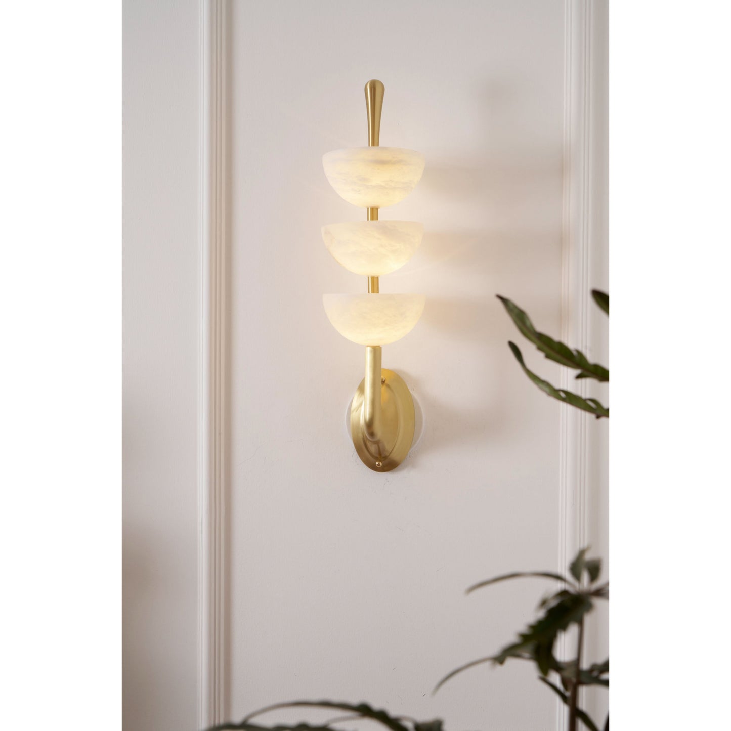 Triple Alabaster Wall Lamp