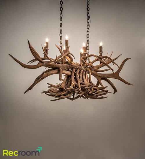 55" Long Antlers 10 Light Oblong Chandelier