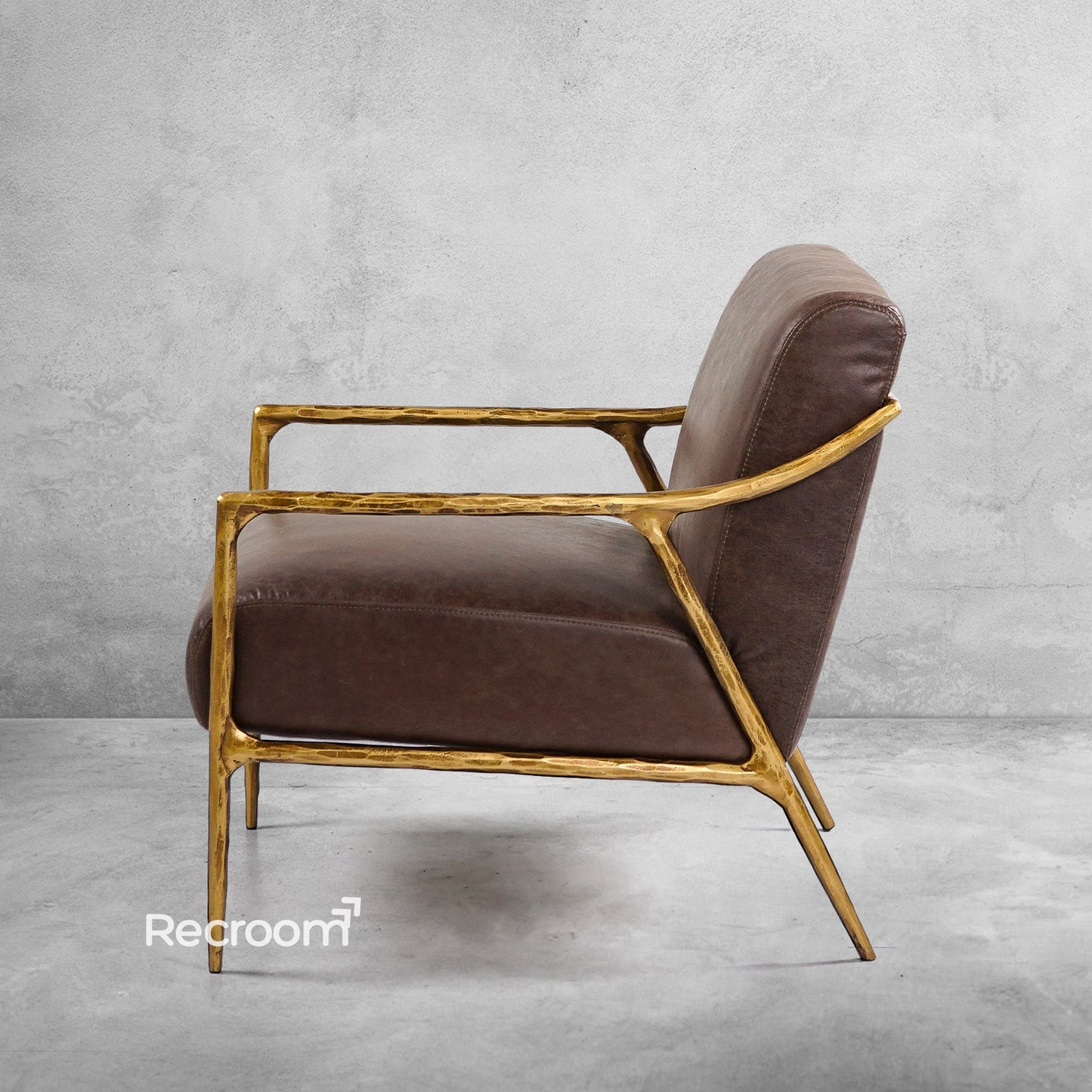 Thaddeo Retro Silver Iron Frame Track Armchair