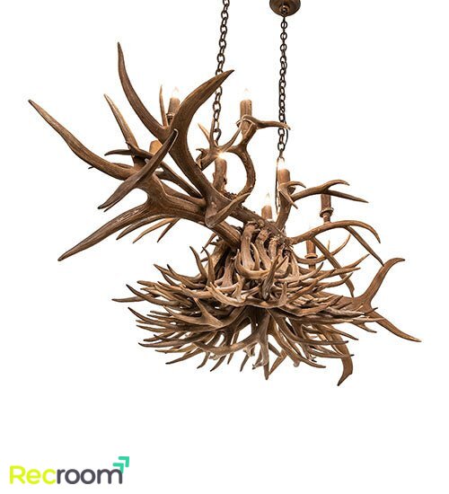 55" Long Antlers 10 Light Oblong Chandelier