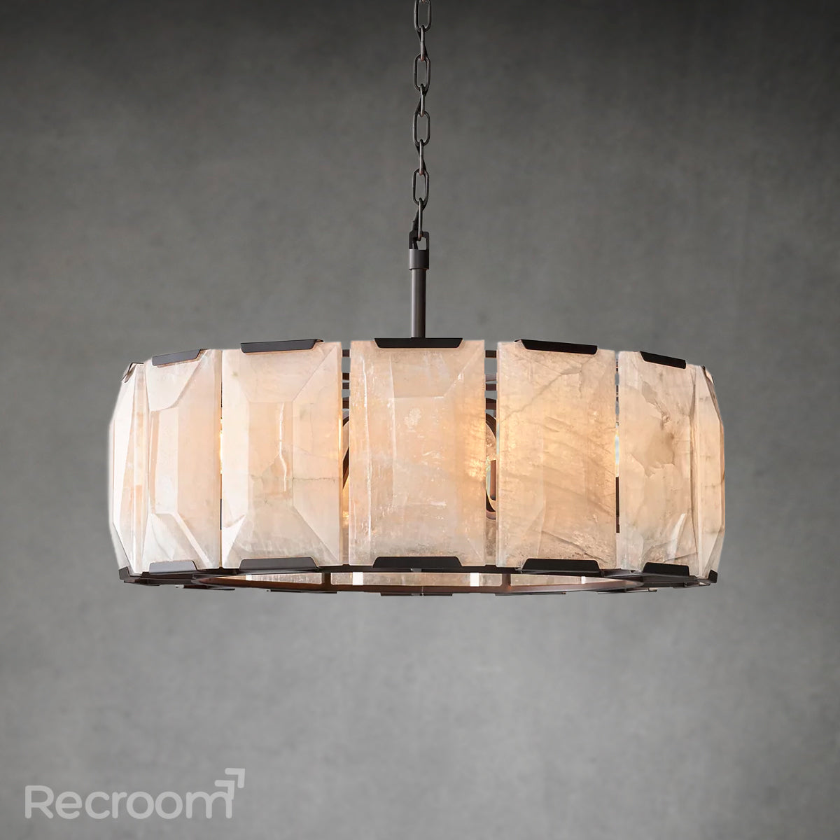Harllow Calcite Round Chandelier 31"