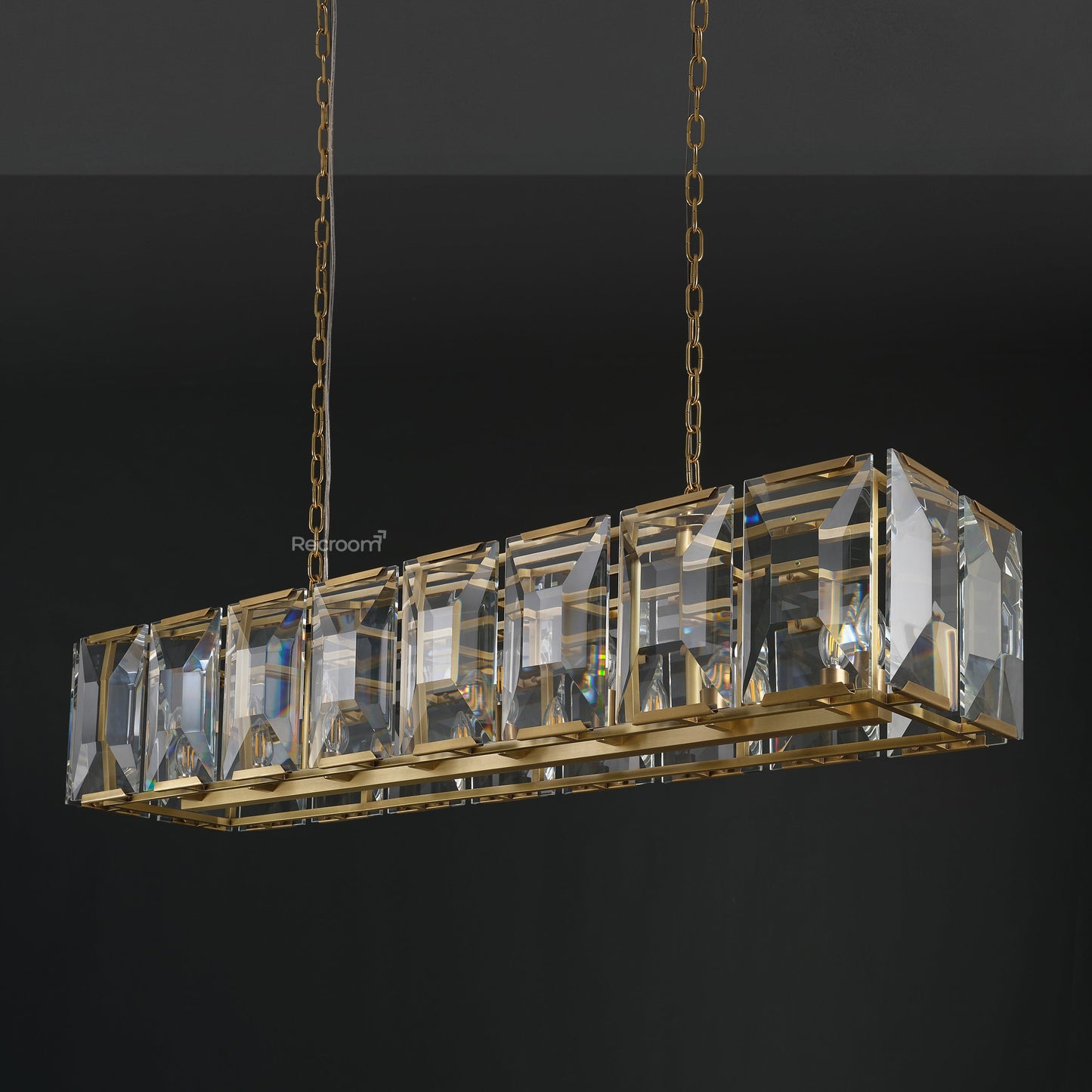 Harllow Multi Crystal Rectangular Chandelier 42“ 54” 62“ 74”