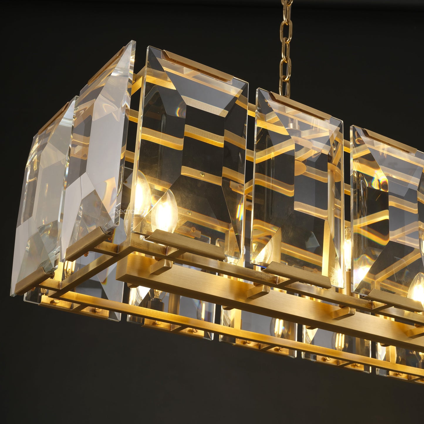 Harllow Multi Crystal Rectangular Chandelier 42“ 54” 62“ 74”