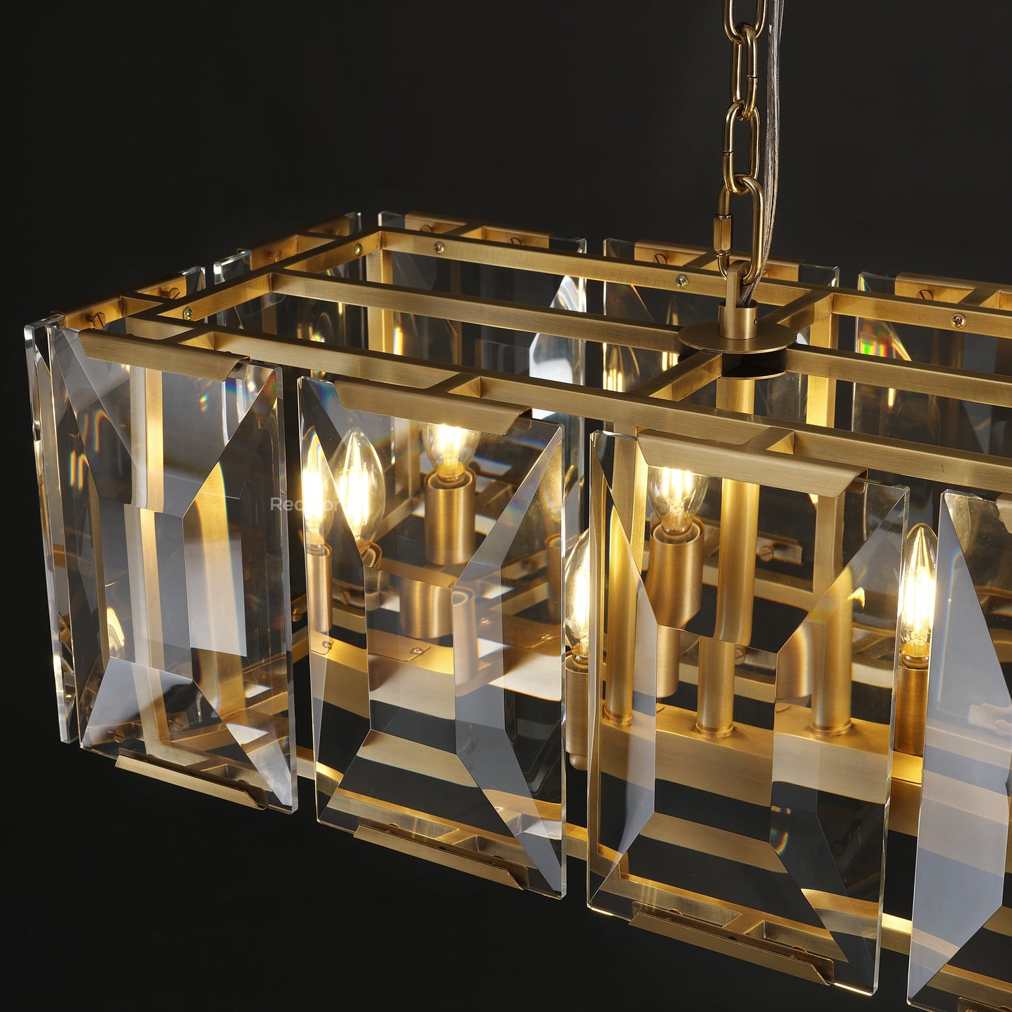 Harllow Multi Crystal Rectangular Chandelier 42“ 54” 62“ 74”