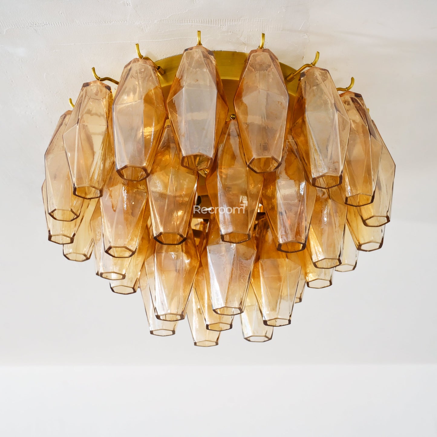 Chia Glass Round Flush Mount 17"