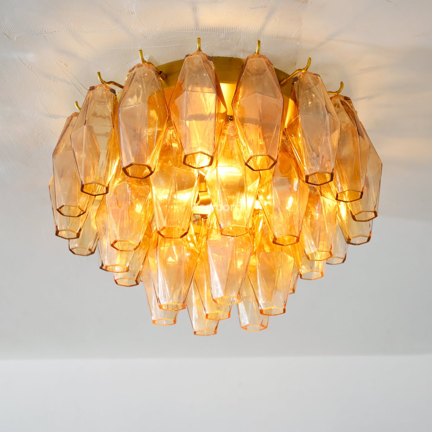 Chia Glass Round Flush Mount 17"