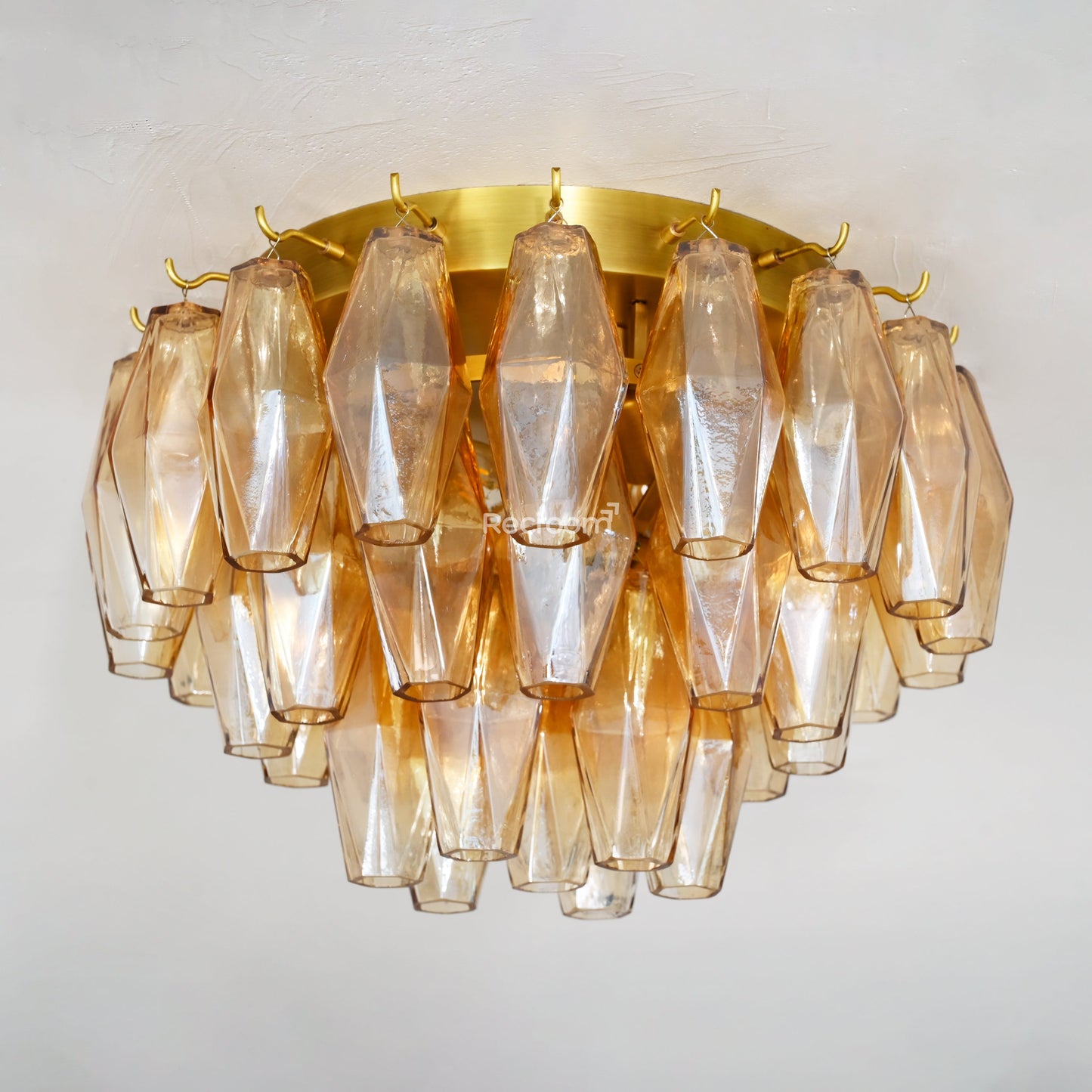 Chia Glass Round Flush Mount 17"