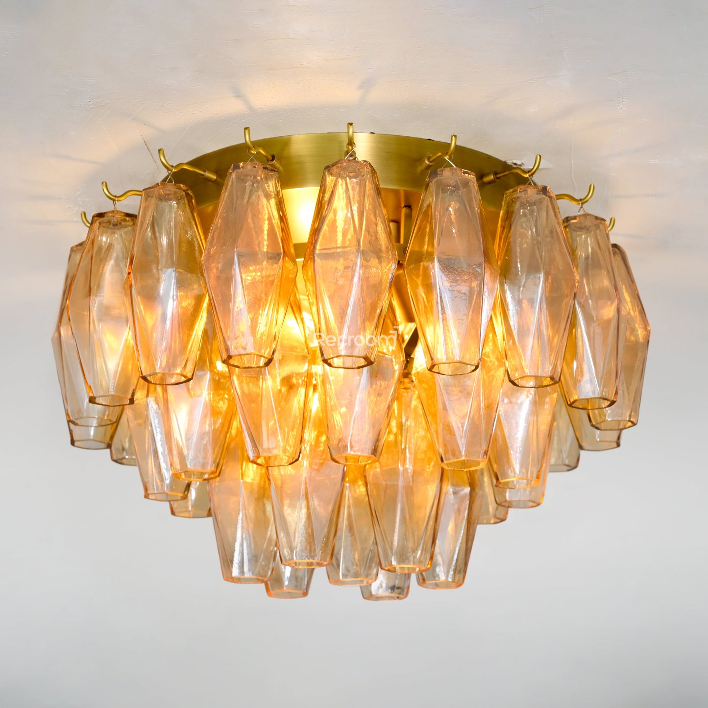 Chia Glass Round Flush Mount 17"