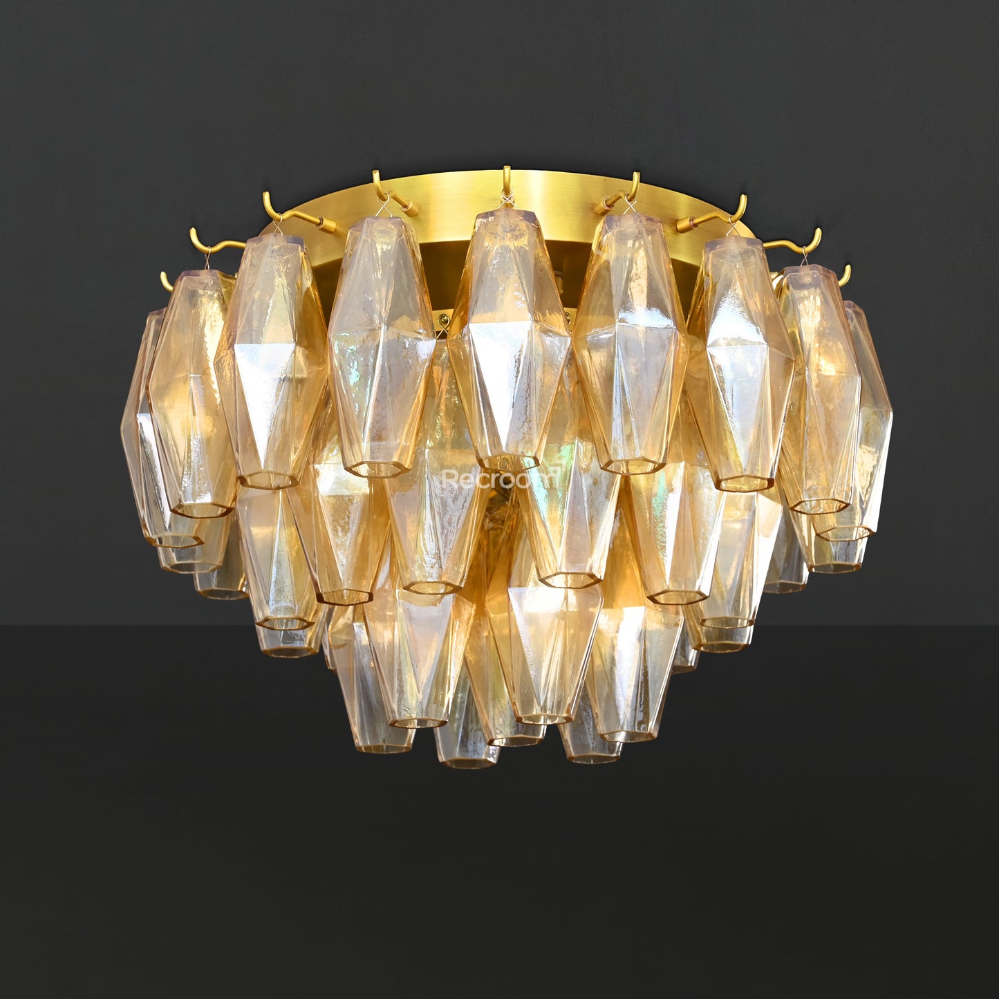 Chia Glass Round Flush Mount 17"