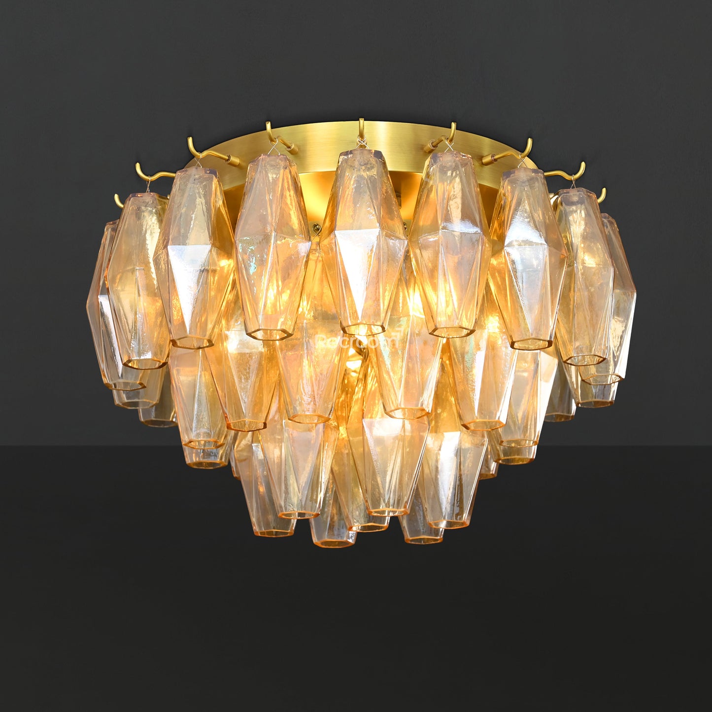 Chia Glass Round Flush Mount 17"