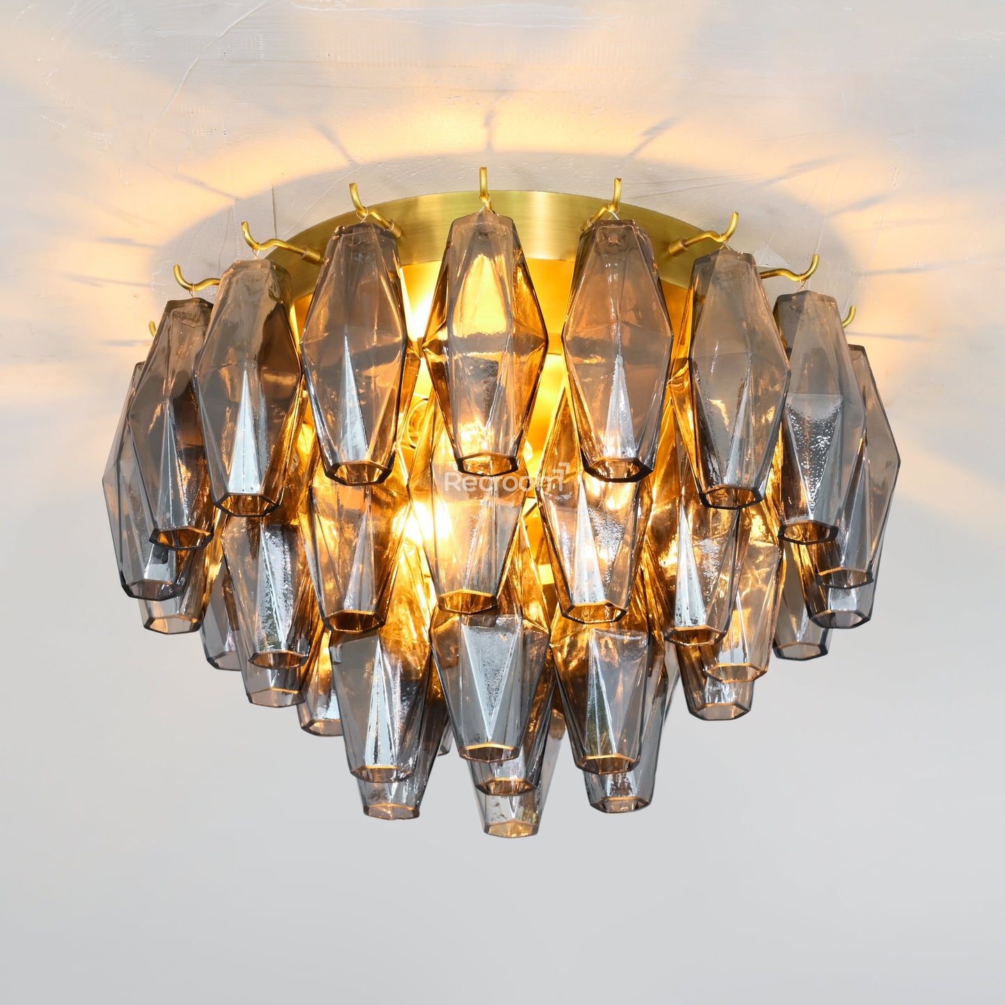 Chia Glass Round Flush Mount 17"