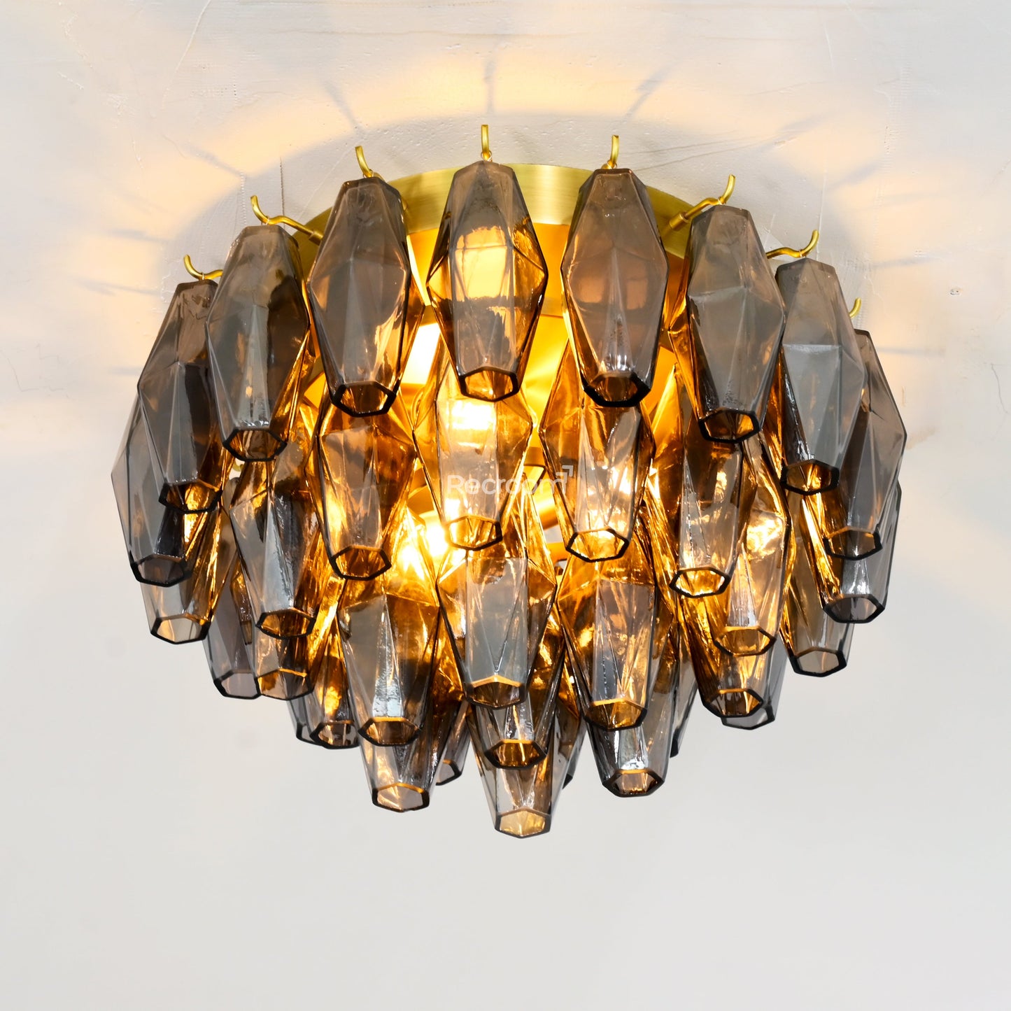 Chia Glass Round Flush Mount 17"