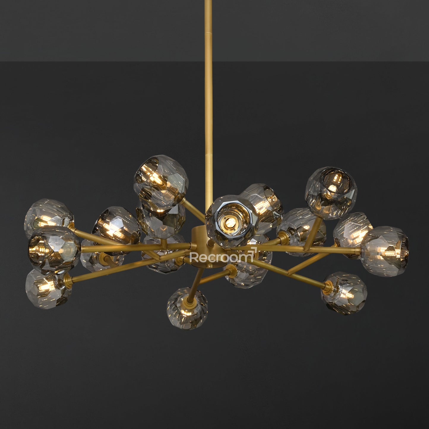 Boulew Crystal Glass Round Chandelier 36"