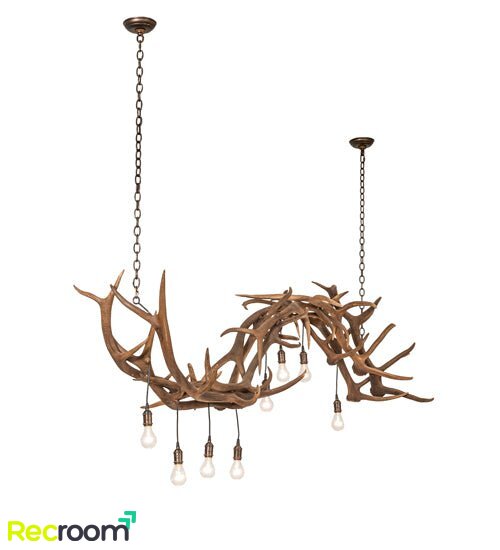 74" Long Antlers 8 Light Oblong Chandelier