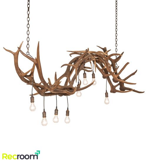 74" Long Antlers 8 Light Oblong Chandelier