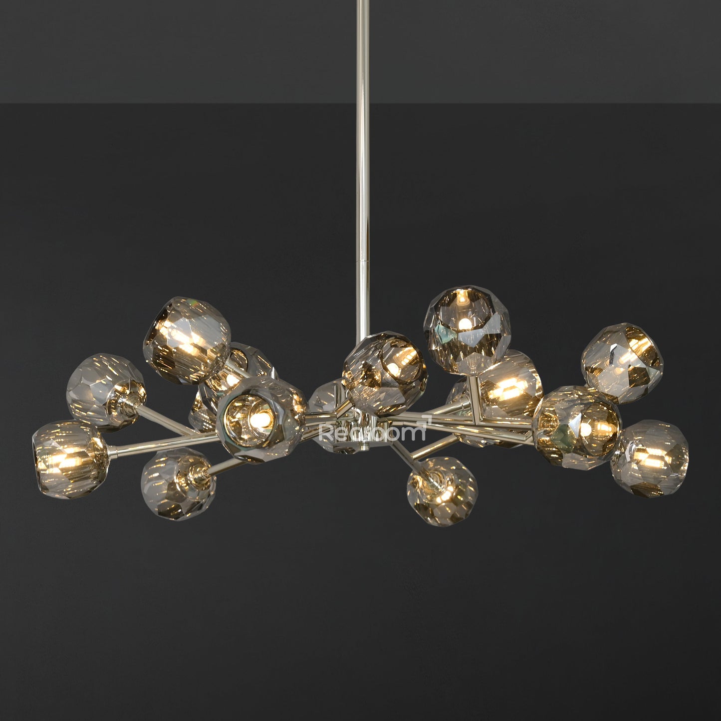 Boulew Crystal Glass Round Chandelier 36"